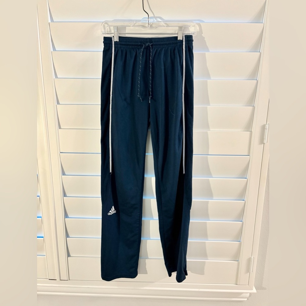 Adidas Climalite Track Pants Navy White XS Drawstring Workout Retro Classic